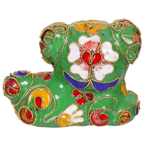 Hund S, Deko, Ziergegenstände, Cloisonne Emaille, Tierfigur,6279